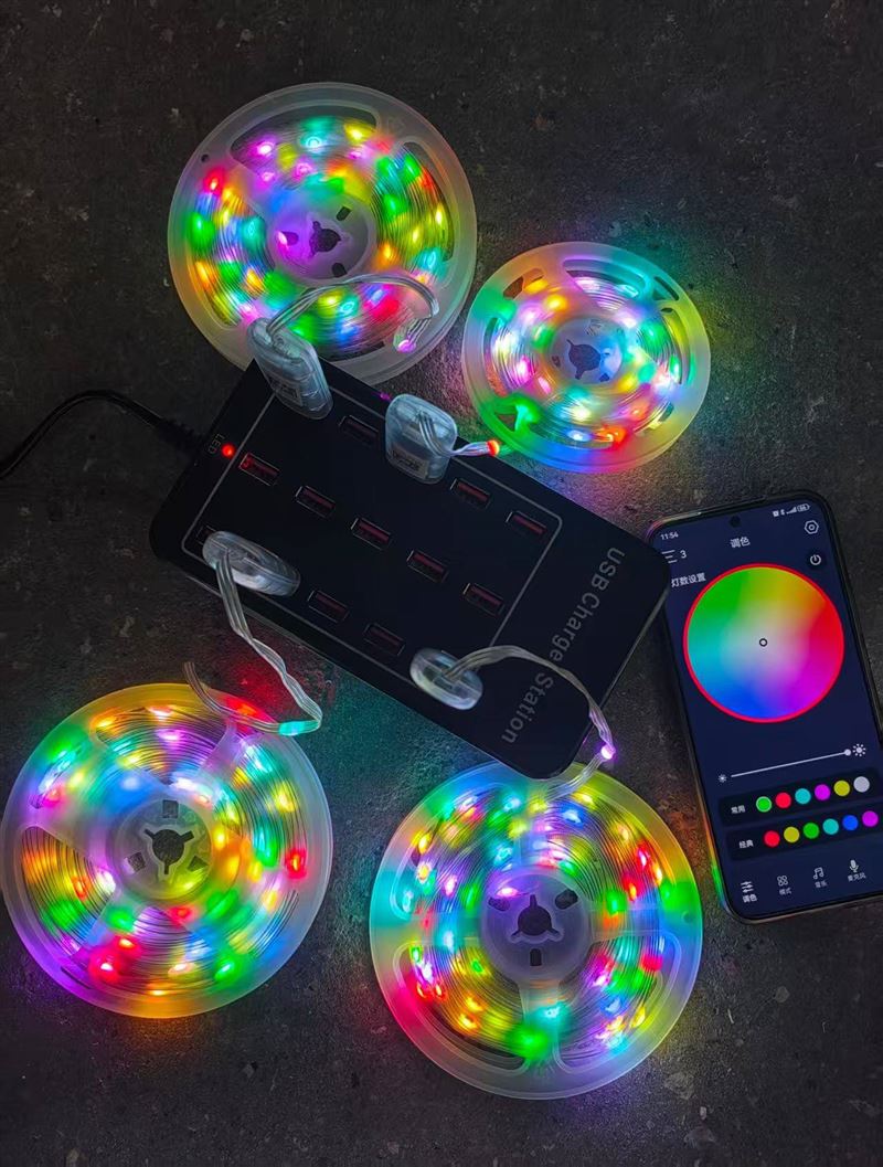 防水 幻彩灯串 带手机APP控制 一万多米 有5米/10米/20米一盘，对口的私信