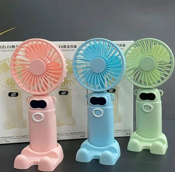 手持风扇，五档风速调节，电量显示