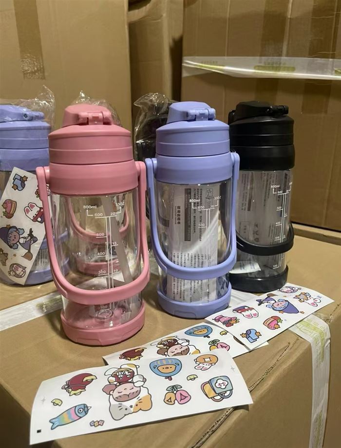 电商爆款下架运动水壶到货15000多个，800ml，质量做工特别好，健身工作必备，便携高颜值，佩带DIY贴纸，原箱原件，几块钱的事，可分