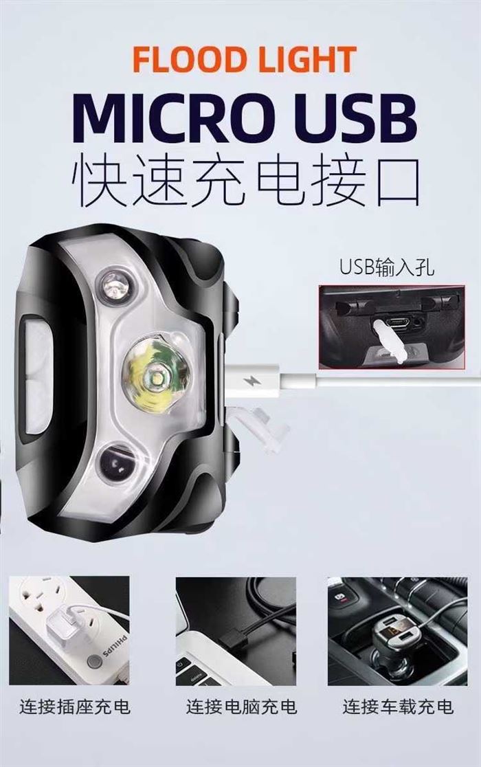 户外露营钓鱼感应头灯现货