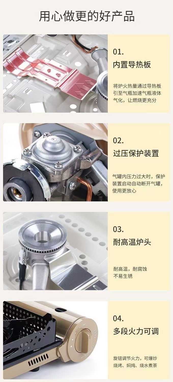 户外用品，出口品质卡式炉露营户外藤次郎品牌货现货几百套，独立塑封盒高档包装
