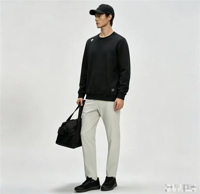 600件DESCENTE迪桑特SS26 黑色男女舒适简约柔软休闲卫衣100件一份