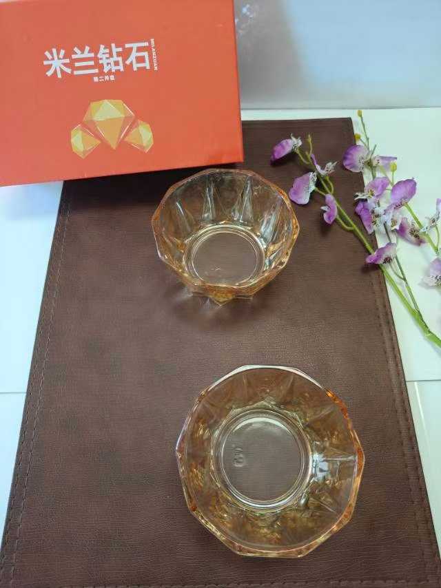 米兰钻石碗两件套，烟灰色 琥珀色 。400箱现货在仓！