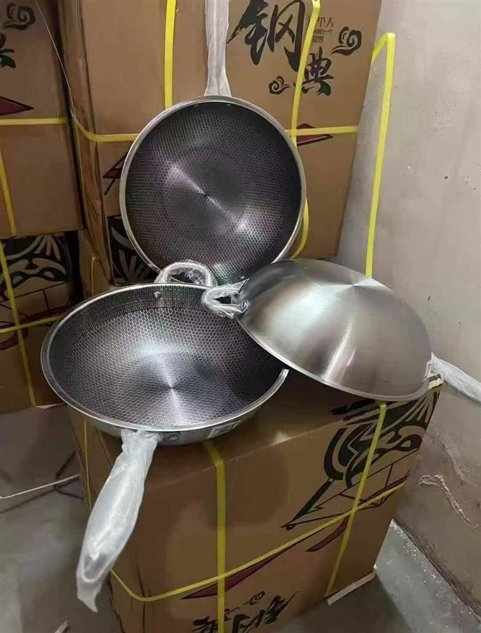 峰窝不锈钢炒锅 原件处理 3000个