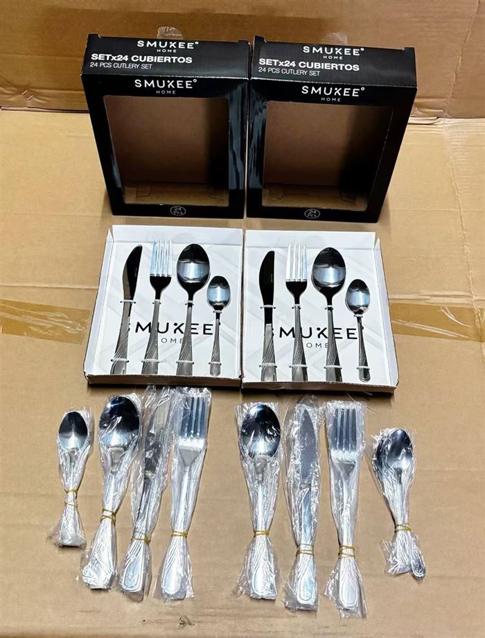 24件套不锈钢餐具1290套,精品尾货,原箱处理🉐¥