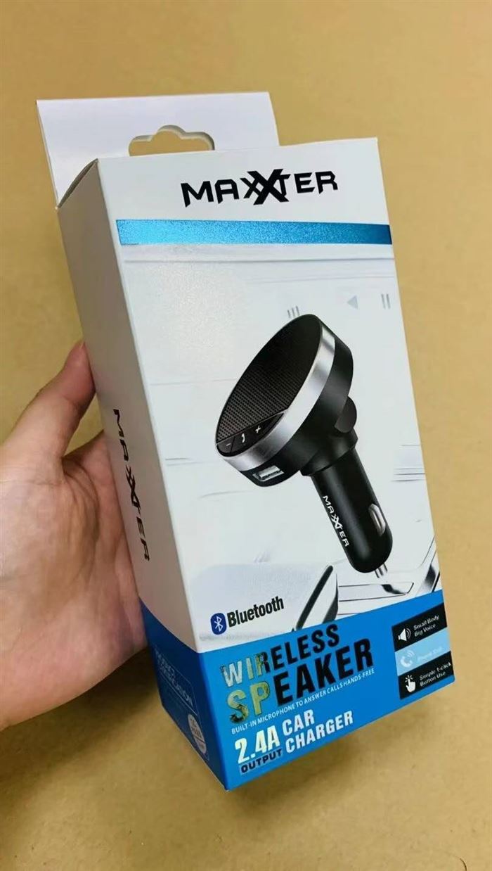 车充 1000个起发货。MAXXTER 原装汽车充电器 & 蓝牙扬声器（2.4A 输出，带麦克风）。库存量：5000个。每箱100个