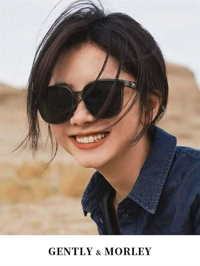 GM黑框谭松韵同款墨镜女款高级感太阳镜防紫外线大脸显瘦太阳眼镜，一万多副