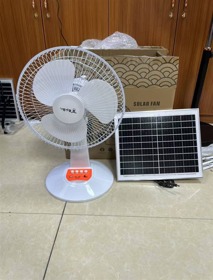 风扇 12寸太阳能台扇，全新现货3500台，特价清仓处理