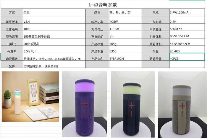 双喇叭高音质蓝牙音箱
